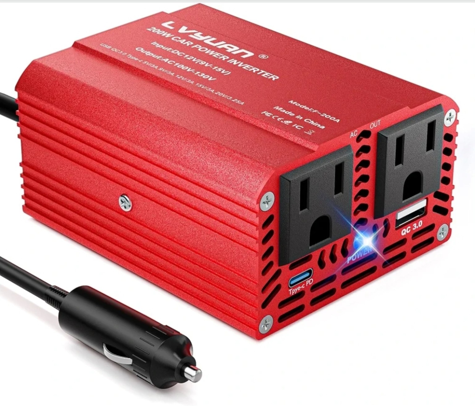 LVYUAN 150W Car Power Inverter